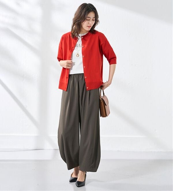 BELLUNA（ベルーナ）の「【快適Ｌａｂ．】洗える！軽い！５分袖ニットカーディガン（ニットカーディガン）」｜詳細画像