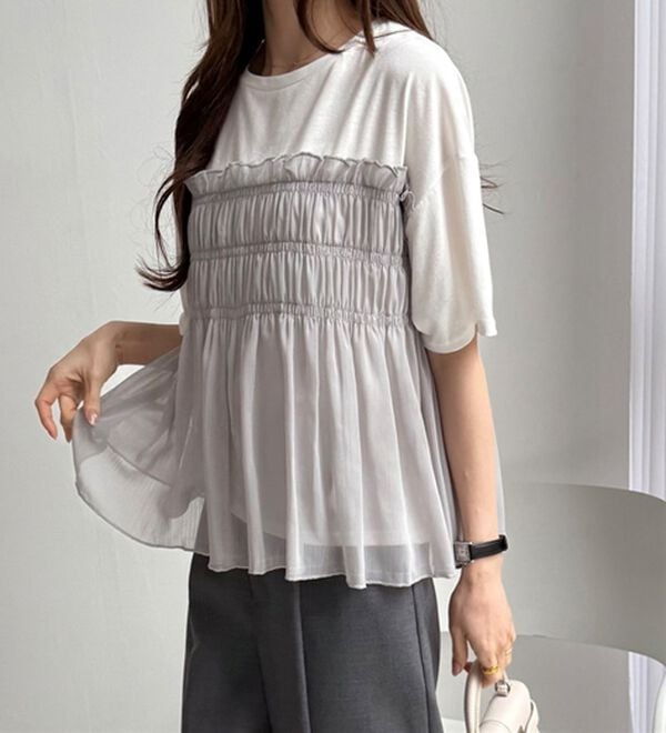 GeeRA（ジーラ）の「シアービスチェドッキングＴシャツ（カットソー）」｜詳細画像