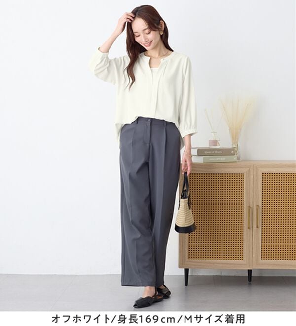 Viola e Viola（ヴィオラ エ ヴィオラ）の「さらさらＥＡＳＹ　２ＷＡＹ衿デザインブラウス（ブラウス）」｜詳細画像