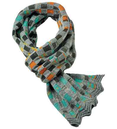 BELLUNA（ベルーナ）の「かすり糸使い　格子柄ミニマフラー（ストール・スカーフ・マフラー）」