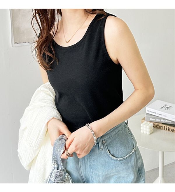 GeeRA（ジーラ）の「２ｗａｙテレコリブタンクトップ（タンクトップ・キャミソール）」｜詳細画像