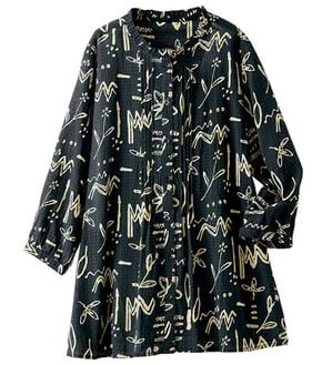 BELLUNA（ベルーナ）の「ナチュラル柄プリントブラウス（ブラウス）」｜黒系幾何