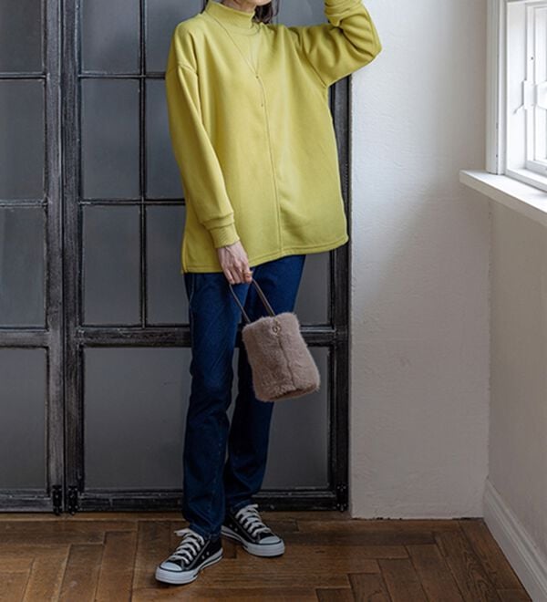 BELLUNA（ベルーナ）の「リブ使いがかわいい裏起毛トレーナー（チュニック）」｜詳細画像