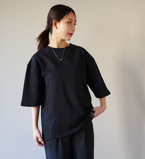 A HAPPY MARILYN（アハッピーマリリン）の「【Ｍ～８Ｌ／選べるシルエット・袖丈】綿混ベーシックＴシャツ（Tシャツ）」｜詳細画像