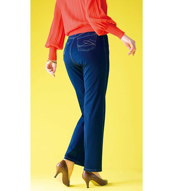 ルフラン（ルフラン）の「【３本組】トリコなはき心地！ニットデニム　ストレート（フルレングスパンツ）」｜詳細画像