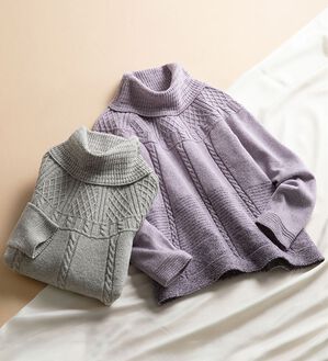 ルフラン（ルフラン）の「日本製　泉州産オフタートルセーター（ニット・セーター）」｜詳細画像