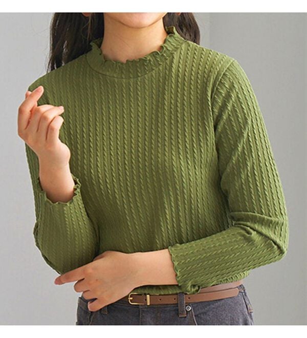 BELLUNA（ベルーナ）の「フリル衿ジャカードプルオーバー（カットソー）」｜詳細画像