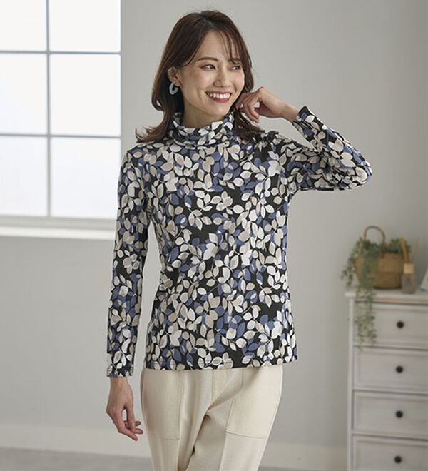 BELLUNA（ベルーナ）の「テンセル（ＴＭ）繊維・コットンプリントプルオーバー（カットソー）」｜詳細画像