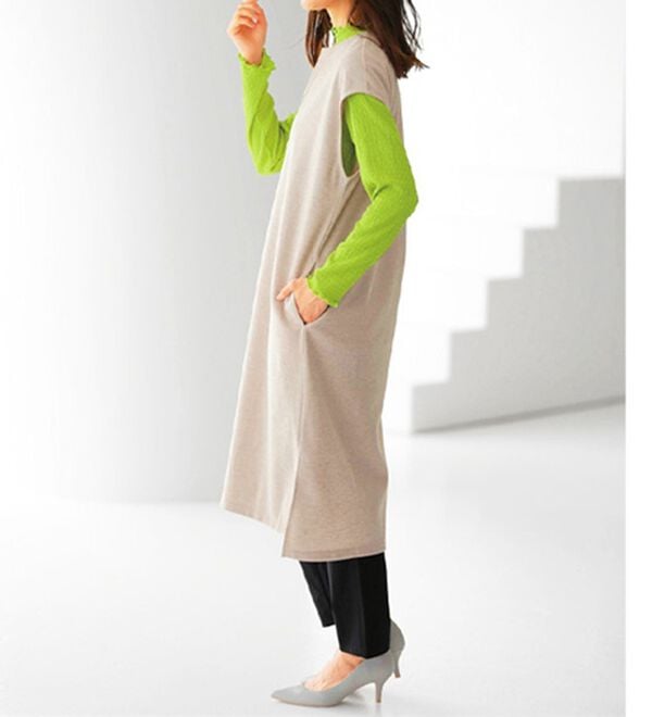 BELLUNA（ベルーナ）の「ウール調素材キーネックワンピース（その他ワンピース）」｜詳細画像