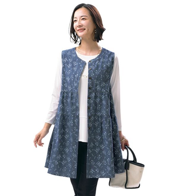 ルフラン（ルフラン）の「【２色組】いつも着ちゃう！デニム調チュニック（チュニック）」｜詳細画像