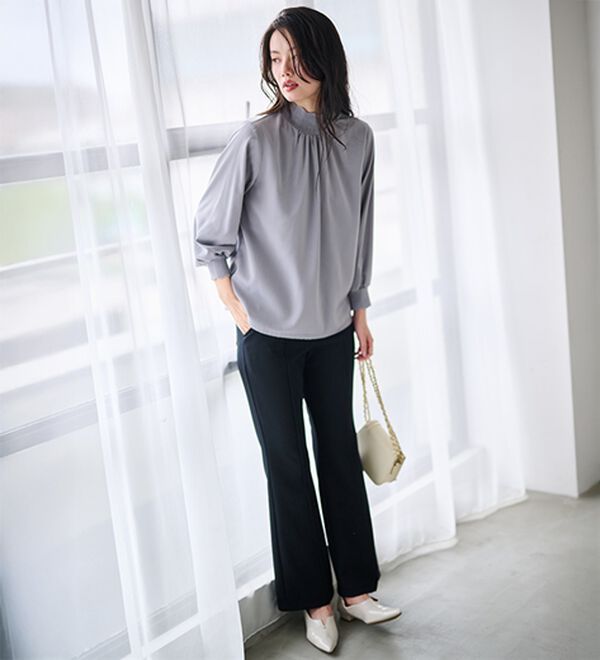 RANAN（ラナン）の「スカラップリブニット使いブラウス（ブラウス）」｜詳細画像