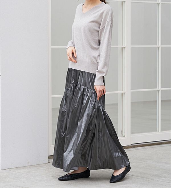RANAN（ラナン）の「メタリックラウンドティアードスカート（ロングスカート）」｜詳細画像