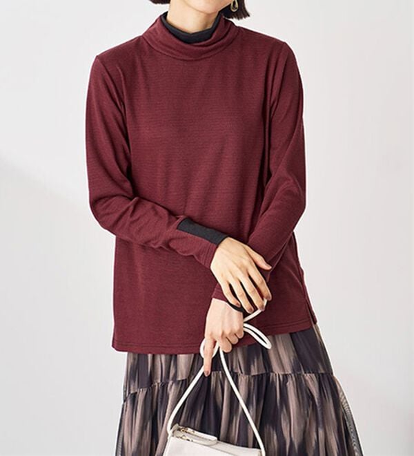 BELLUNA（ベルーナ）の「しっとり素材配色デザインプルオーバー（カットソー）」｜詳細画像