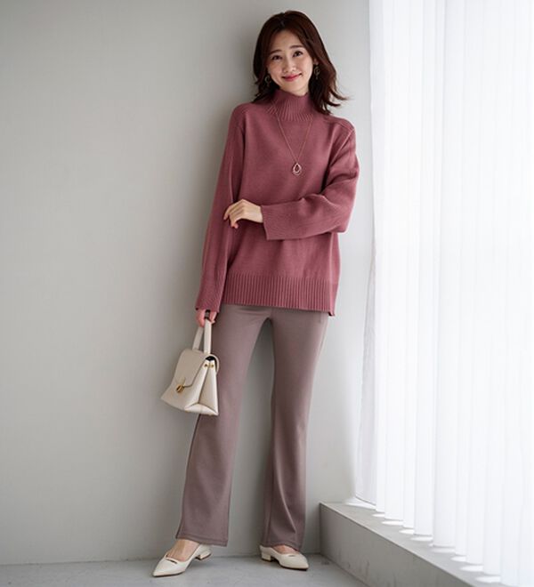 BELLUNA（ベルーナ）の「シュッと体型カバー！ジャストフィットフレアーパンツ（フルレングスパンツ）」｜詳細画像