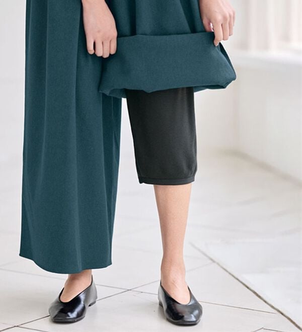 BELLUNA（ベルーナ）の「あったか吸湿発熱素材！ワイドパンツの下にはくぺチパンツ（スパッツ・レギンス）」｜詳細画像