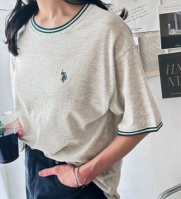 GeeRA（ジーラ）の「【ＵＳ．ＰＯＬＯ．ＡＳＳＮ】ライン配色Ｔシャツ（Tシャツ）」｜詳細画像