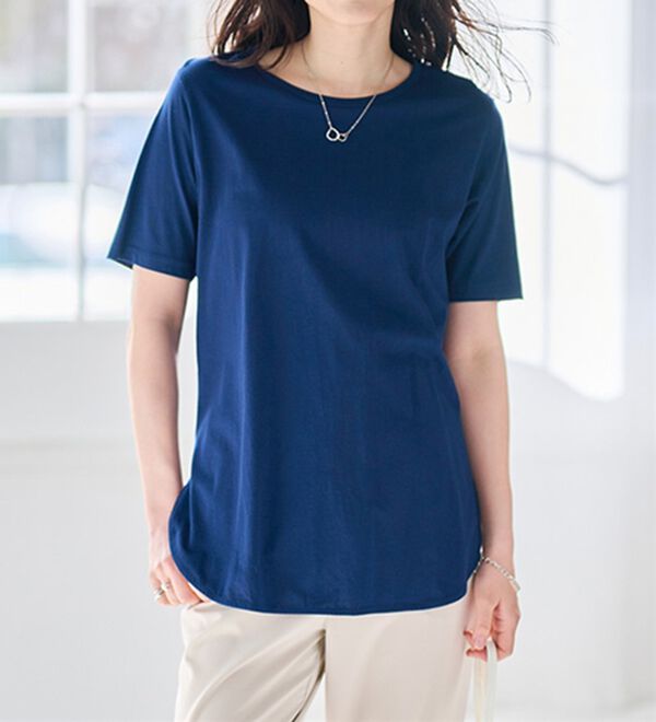 RANAN（ラナン）の「＜ＢＣ＞綿１００％ひんやりラウンドヘムプルオーバー（カットソー）」｜詳細画像