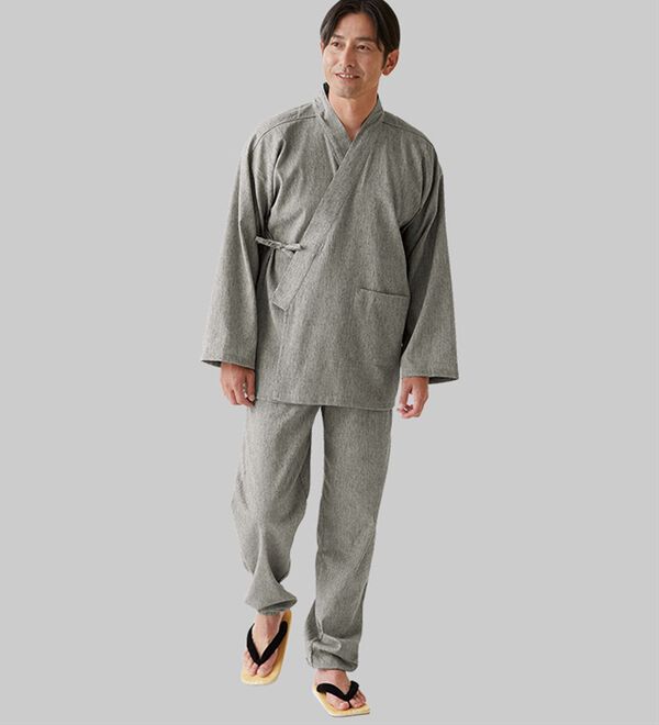 「麻入りサラッと涼感作務衣（メンズ和装・浴衣・和装グッズ）」｜詳細画像