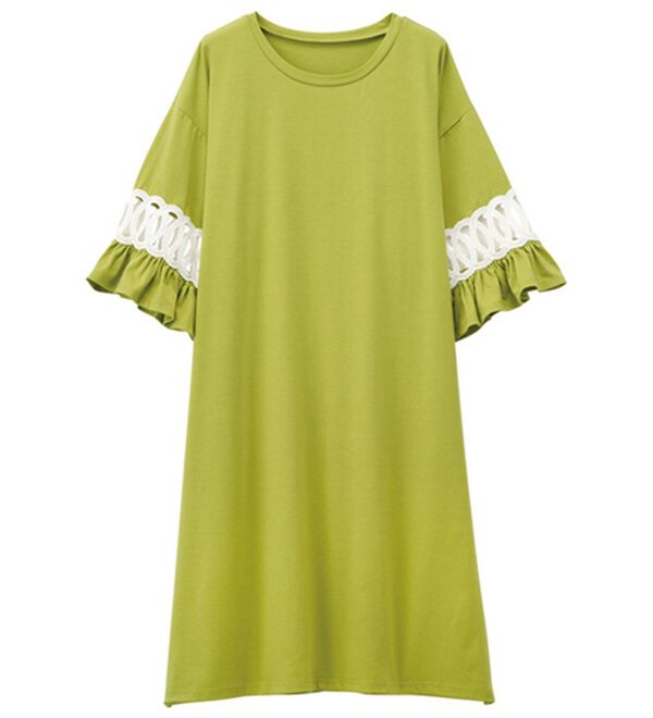 RANAN（ラナン）の「袖レース切替チュニックワンピース（チュニックワンピース）」｜詳細画像