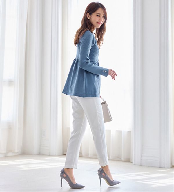 alotta（アロッタ）の「【華奢見え】ペプラムＶネックカーディガン（ニットカーディガン）」｜詳細画像