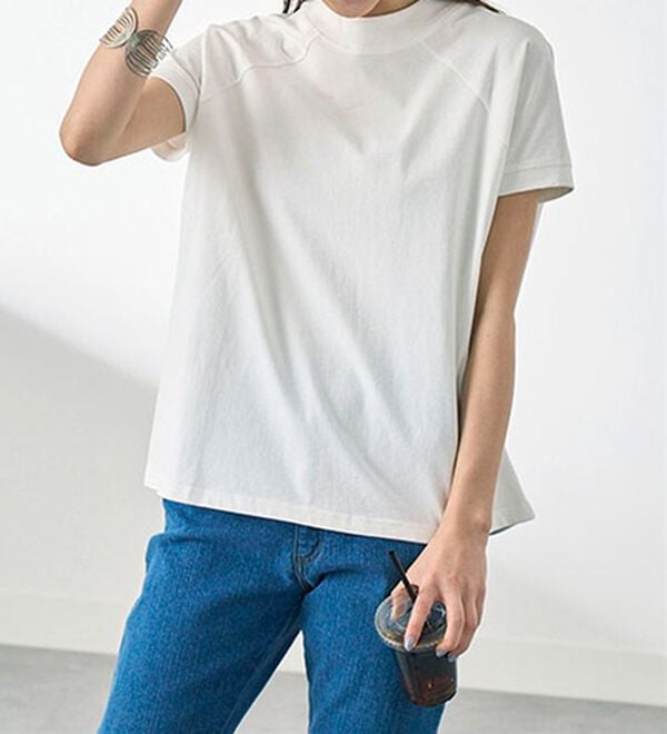 BELLUNA（ベルーナ）の「華奢見せ！しっかり素材コットン１００％Ｔシャツ（カットソー）」｜詳細画像