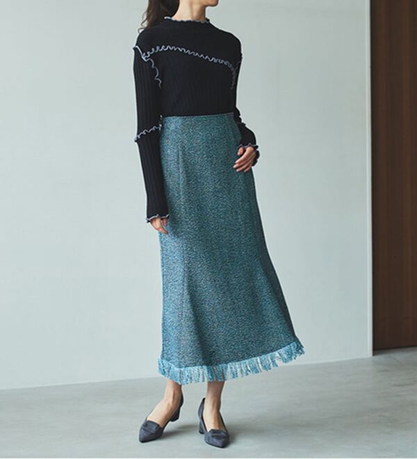 RANAN（ラナン）の「フリンジツイードマーメイドスカート（ロングスカート）」｜詳細画像