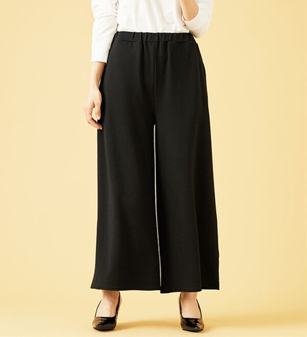BELLUNA（ベルーナ）の「ウエスト楽々！キレイ見えワイドパンツ（ワイドパンツ・ガウチョ）」｜詳細画像