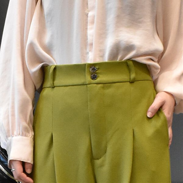 RANAN（ラナン）の「美脚カットジョーゼットタックパンツ（フルレングスパンツ）」｜詳細画像