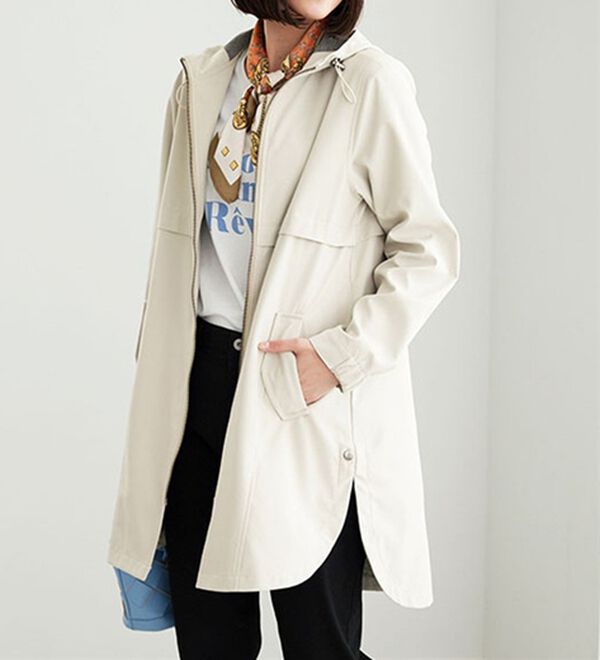 BELLUNA（ベルーナ）の「はっ水加工ボンディング素材ロング丈パーカー（ロングコート）」｜詳細画像