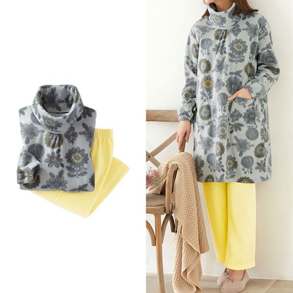 LAVIENNE（ラヴィエンヌ）の「ソフトでかるぽかフリースパジャマ　ワンピース（パジャマ・ルームウェア）」｜イエロー北欧風