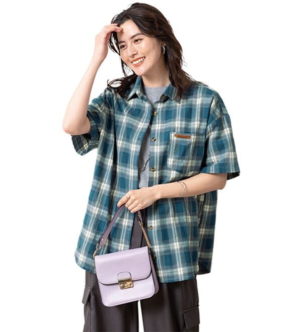 ルフラン（ルフラン）の「【２色組】ゆるっとクールなチェックシャツ（シャツ）」｜詳細画像