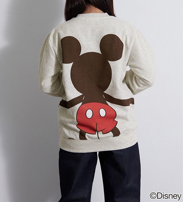 BELLUNA（ベルーナ）の「＜Ｄｉｓｎｅｙ＞【ミッキー＆ミニー】抱き着きプリント裏起毛トレーナー（カットソー）」｜詳細画像