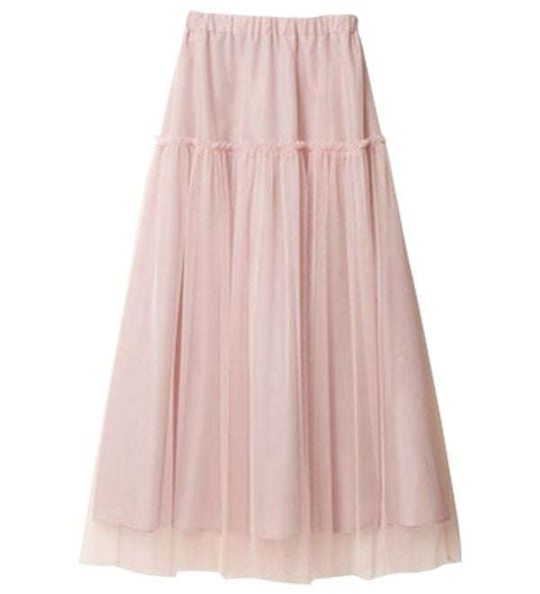 RANAN（ラナン）の「ふわっと可愛いフリルギャザーチュールスカート（ロングスカート）」｜詳細画像