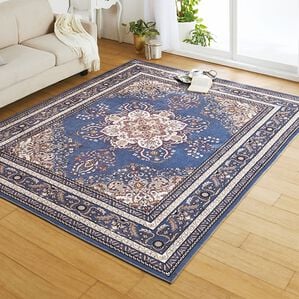 「【４／３０まで早割】厚みが選べる高級柄プリントはっ水カーペット（カーペット）」｜ブルーグレー