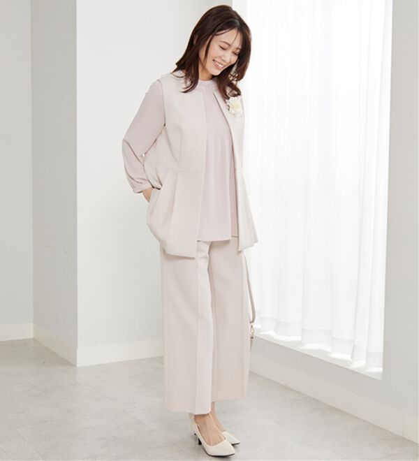 BELLUNA（ベルーナ）の「＜Ｃ／Ｓ＞ノーカラーペプラムジレ（ベスト）」｜詳細画像