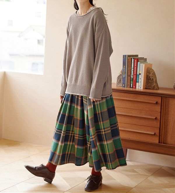 Viola e Viola（ヴィオラ エ ヴィオラ）の「【静電気防止】綿１００％鹿の子編みゆるニット（ニット・セーター）」｜詳細画像