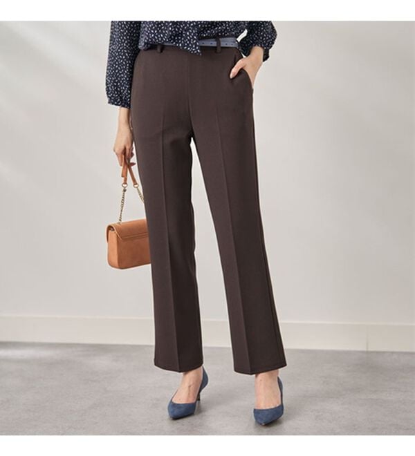 BELLUNA（ベルーナ）の「ジョーゼット素材フレアーパンツ（フルレングスパンツ）」｜詳細画像