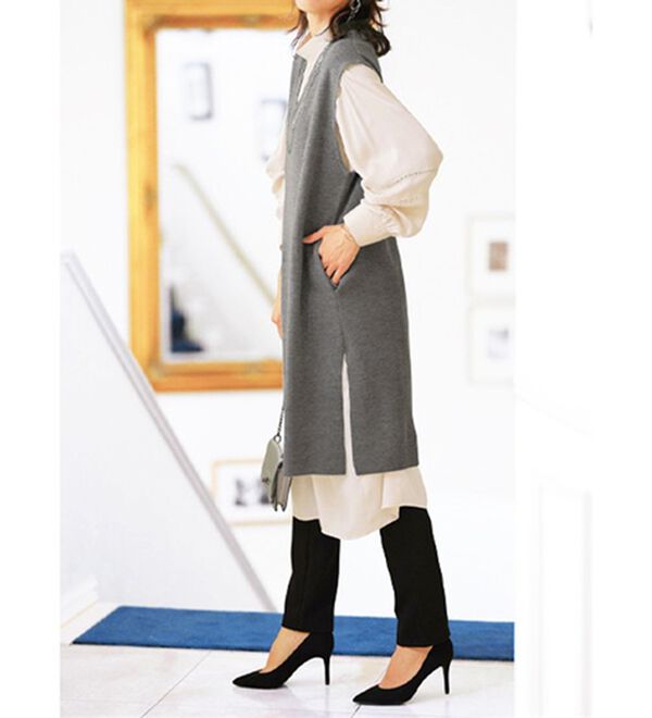 BELLUNA（ベルーナ）の「ニットベスト付ハイネックワンピース（アンサンブル）」｜詳細画像