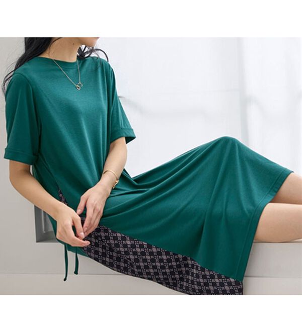 BELLUNA（ベルーナ）の「サイドリボン使いチュニックワンピース（チュニックワンピース）」｜詳細画像