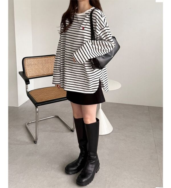 GeeRA（ジーラ）の「【Ｕ．Ｓ．ＰＯＬＯ ＡＳＳＮ】オーバーサイズ刺しゅうロンＴ（カットソー）」｜詳細画像