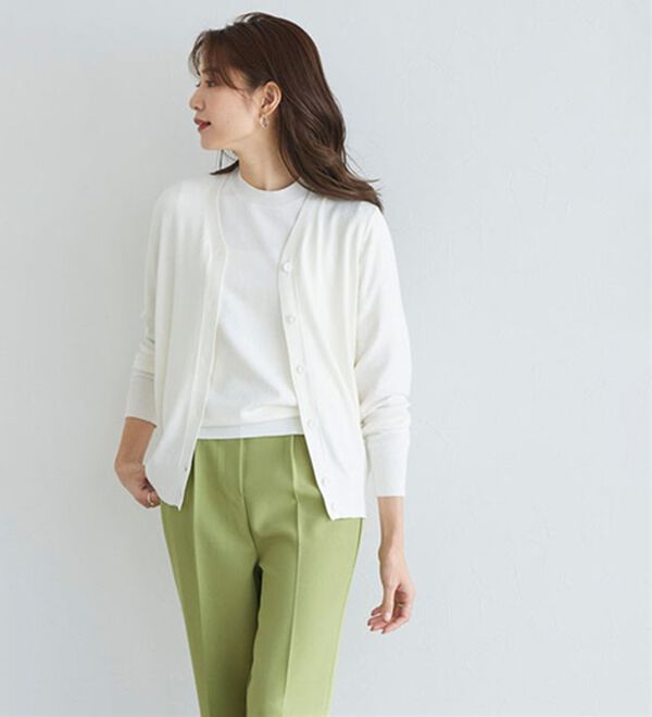 Pierrot（ピエロ）の「【洗濯機で洗える】【ＵＶカット】シルクタッチ半袖ニット（ニット・セーター）」｜詳細画像