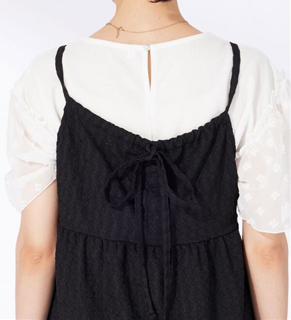 BELLUNA（ベルーナ）の「ジャカード素材バックリボンビスチェ（タンクトップ・キャミソール）」｜詳細画像