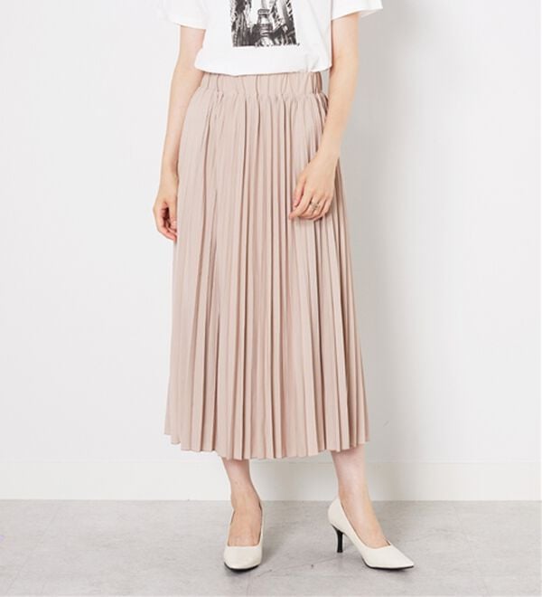 BELLUNA（ベルーナ）の「洗っても形が崩れにくい！プリーツスカート（ロングスカート）」｜ベージュ