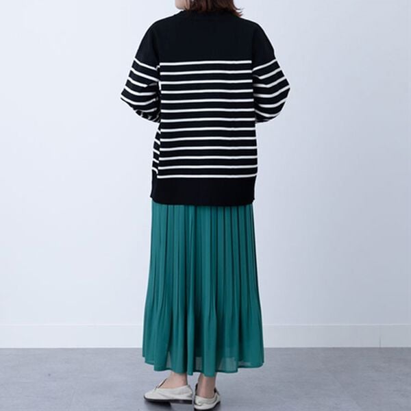 BELLUNA（ベルーナ）の「ボーダークルーネックカーディガン（ニットカーディガン）」｜詳細画像