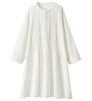 BELLUNA（ベルーナ）の「綿１００％スラブピンタック刺しゅうチュニック（チュニック）」｜オフ白