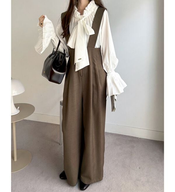 GeeRA（ジーラ）の「フロントジップハイウエストサロペット（オールインワン）」｜詳細画像