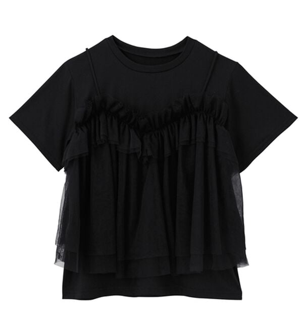 RANAN（ラナン）の「チュールビスチェドッキングTシャツ（Tシャツ）」｜詳細画像