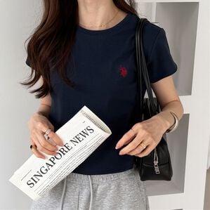 GeeRA（ジーラ）の「【ＵＳ．ＰＯＬＯ．ＡＳＳＮ】汗染み防止ミニＴシャツ（Tシャツ）」｜ネイビー