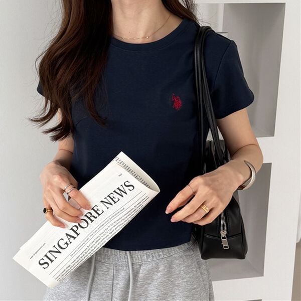 GeeRA（ジーラ）の「【ＵＳ．ＰＯＬＯ．ＡＳＳＮ】汗染み防止ミニＴシャツ（Tシャツ）」｜ネイビー