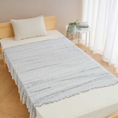 iellio（イエリオ）の「涼感くしゅくしゅケット＜洗える・乾きやすい・ハーフ・シングル・とろとろ・冷房対策・肌掛け・ひざ掛け＞（肌掛布団・タオルケット）」
